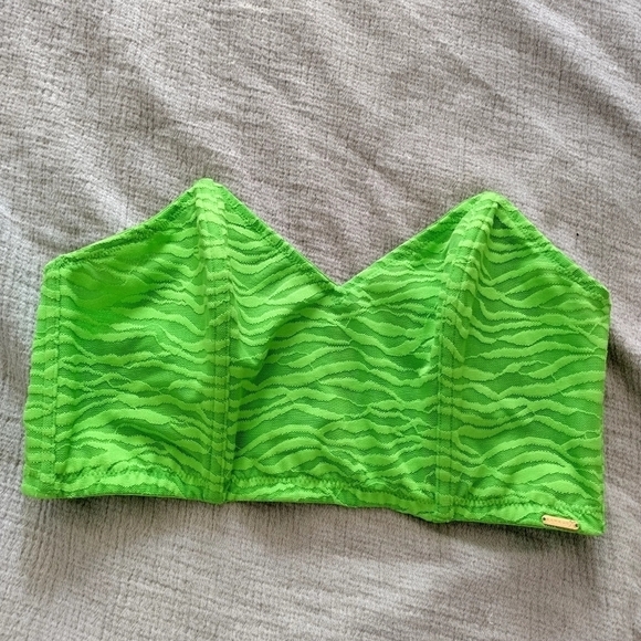 Savage x Fenty All Over Me Lace Bandeau Bralette green sz 1X - Picture 2 of 9